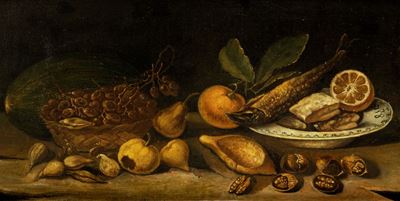 Natura Morta con Frutti e Aringa