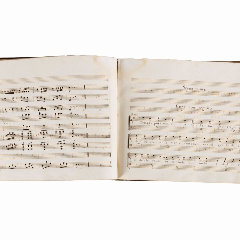 Bindo Giovanni Peruzzi - Spartito della cantata 'L'arrivo di Enea nel Lazio', manoscritto musical...