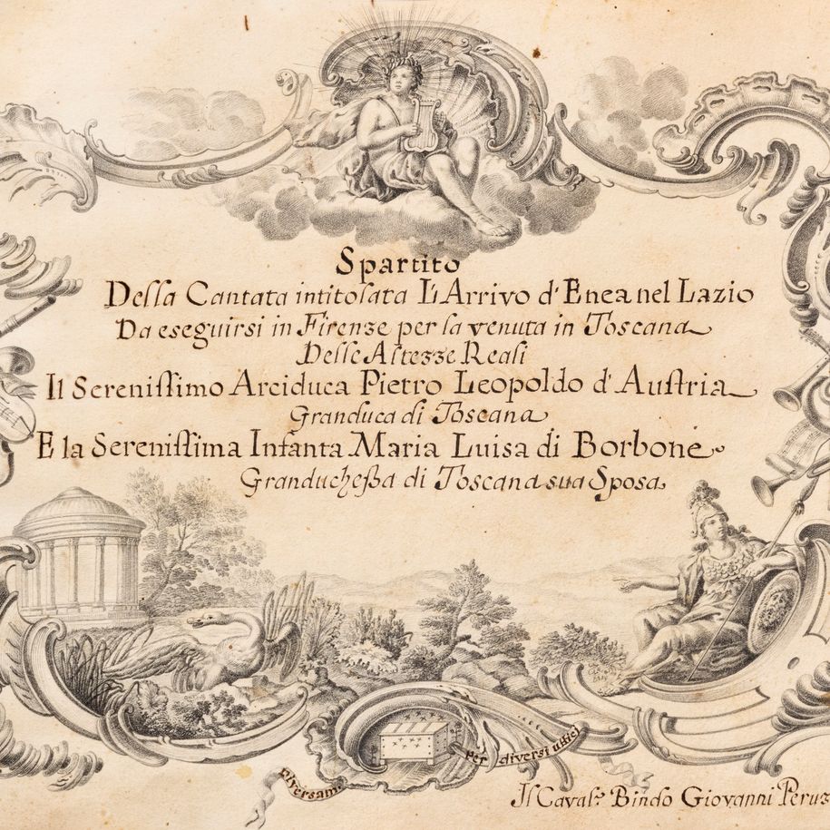 Bindo Giovanni Peruzzi - Spartito della cantata 'L'arrivo di Enea nel Lazio', manoscritto musical...
