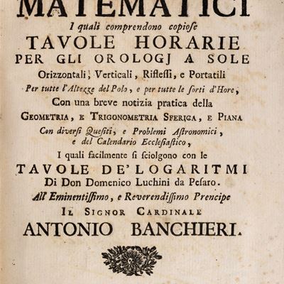 Trattenimenti matematici con tavole orarie per orologi solari, Prima edizione del 1730