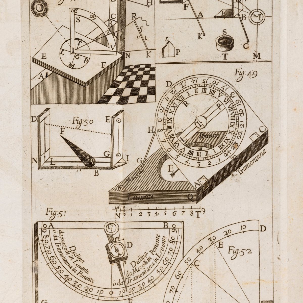 Domenico Luchini - Trattenimenti matematici con tavole orarie per orologi solari, Prima edizione ...