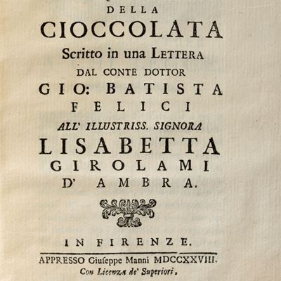 Parere Intorno all' Uso della Cioccolata, 1728