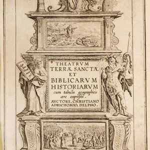 Cristiaan van Adrichem  - Theatrum Terrae Sanctae et biblicarum historiarum cum tabulis geographicis aere expressis. Auctore, Christiano Adrichomio,Delpho. (Coloniae Agrippinae : in Officina Birckmannica : sumptibus HermanniMylij, 1628).