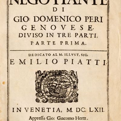 Il Negotiante – Trattato di Tecnica Mercantile, 1661