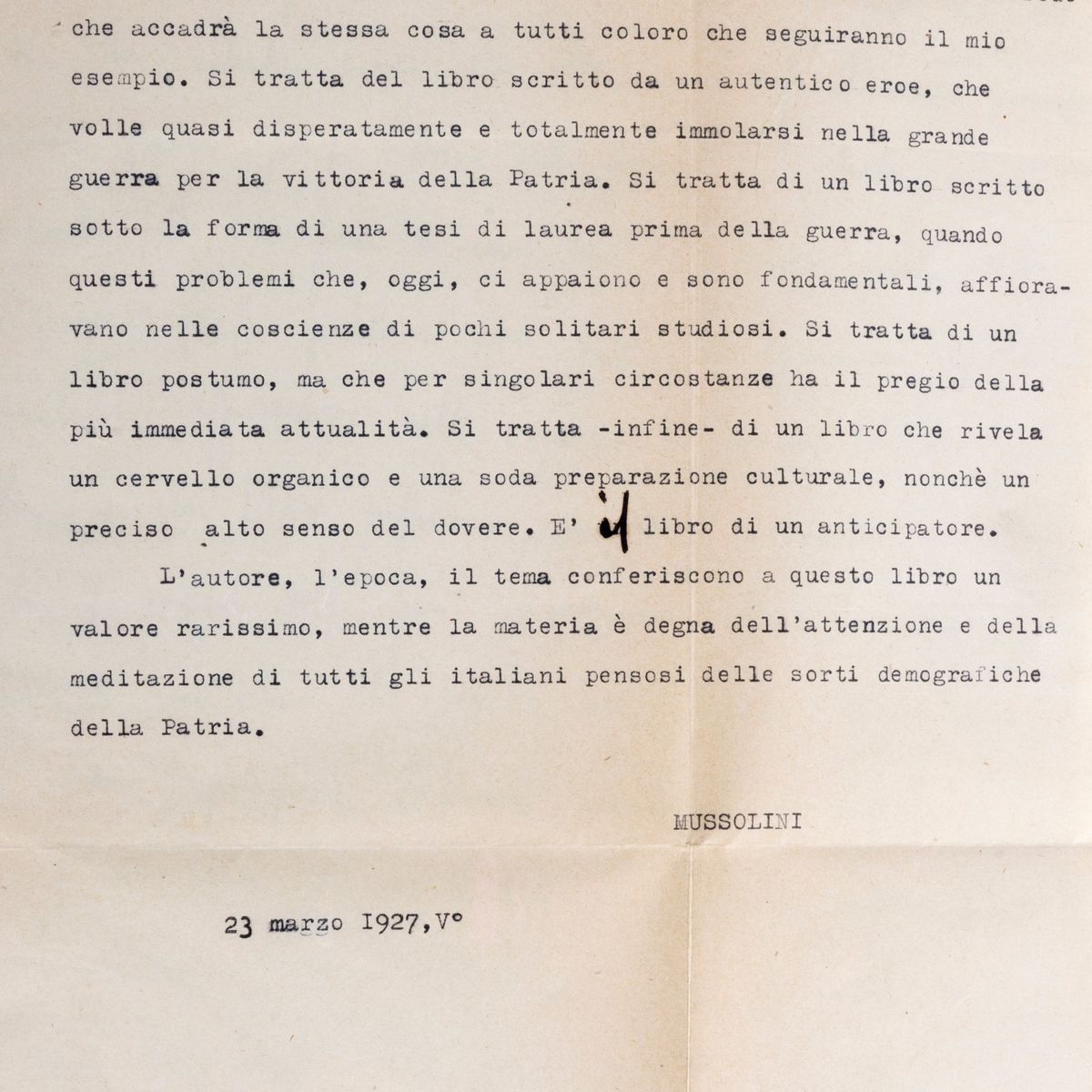 Mussolini, Benito, Fulcieri Paulucci De Calboli - Mussolini, La lotta contro il celibato nel pass...