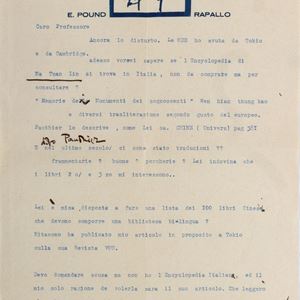 Ezra Pound - Typewritten letter on letterhead with hand corrections and handwritten signature