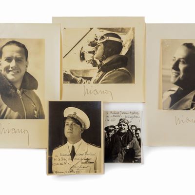 Lotto di 5 fotografie autografate del 1900