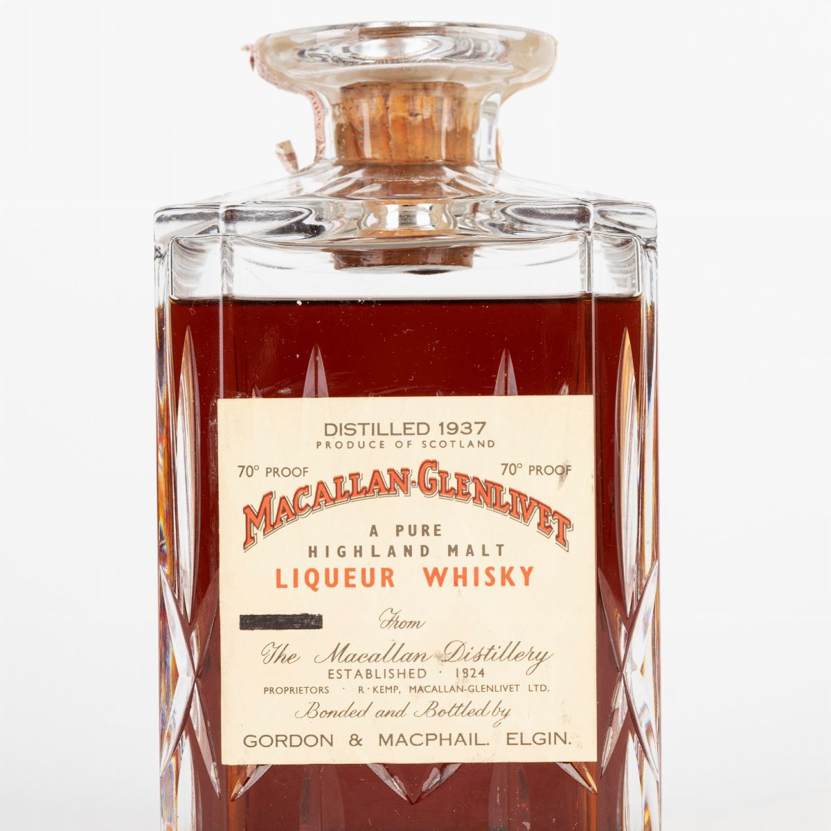 Scozia - Macallan 1937 Liqueur Whisky Edinburgh Crystal Decanter (pinerolo)