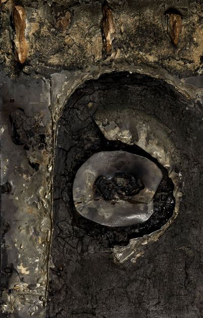 Piombostagno - piombo, stagno, legno e amalgama di grafite su tavola