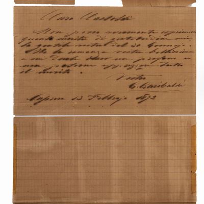 Garibaldi, Lettera autografa firmata, 1872