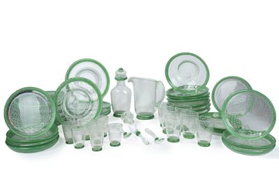 Servizio in Vetro di Murano Trasparente con Bolle e Finiture in Pasta di Vetro Composto da Quaran...