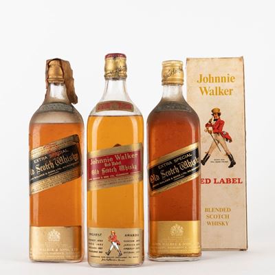 Johnnie Walker Black e Red Label (3 Bt - 1 Duty Free 86.8 Proof)