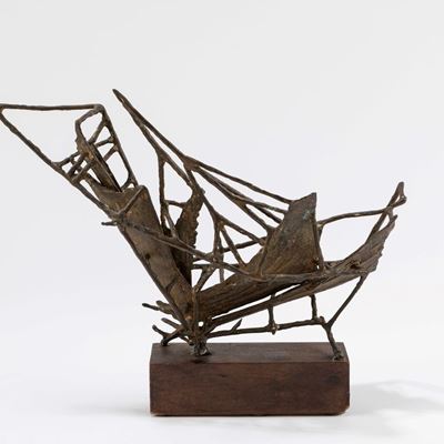 Il vento tra le canne, scultura in bronzo