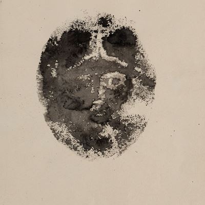 Volto a impronta, inchiostro su carta