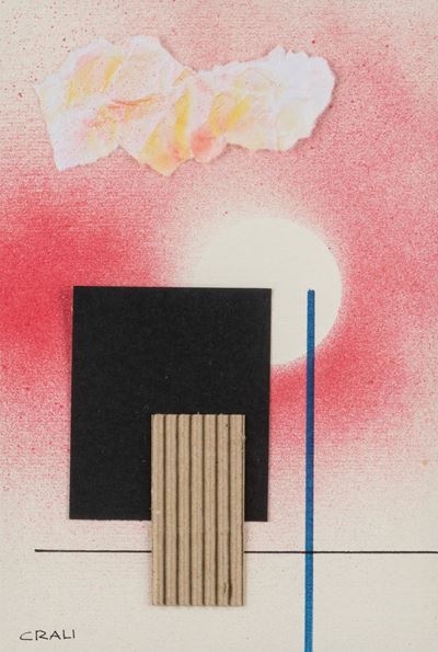 Senza titolo, tecnica mista e collage su carta