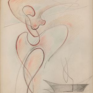 Figura femminile (recto) ; Studio per aereopittura (verso)