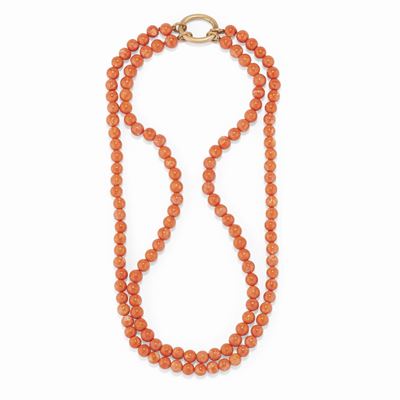 Lotto di gioielli con collana in oro rosso 18K e orologio da tasca
