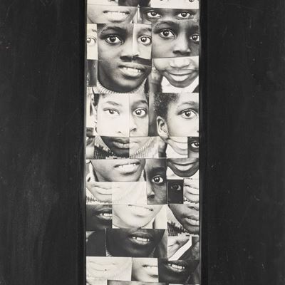 Integrazione disintegrazione, collage tecnica mista su tavola, 1974