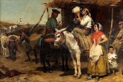 La sosta dei gitani, olio su tela, 1871