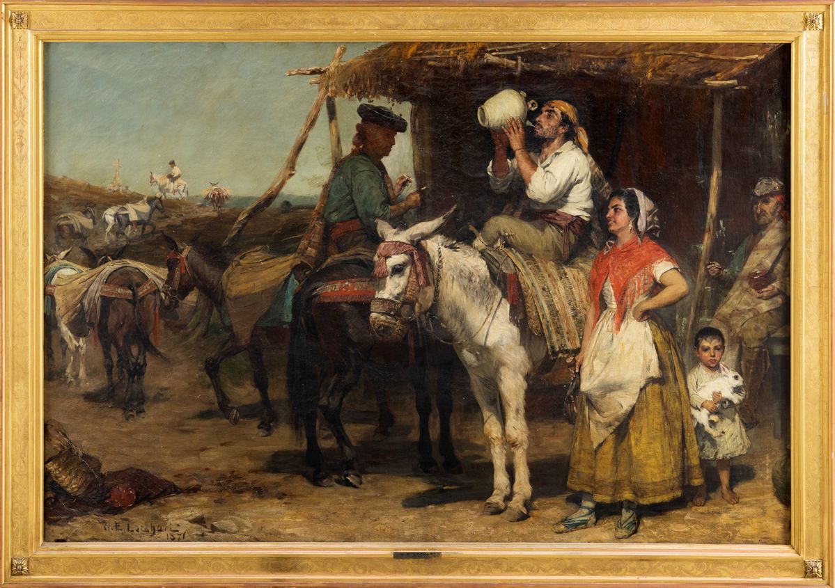 William Ewart Lockhart - La sosta dei gitani, olio su tela, 1871