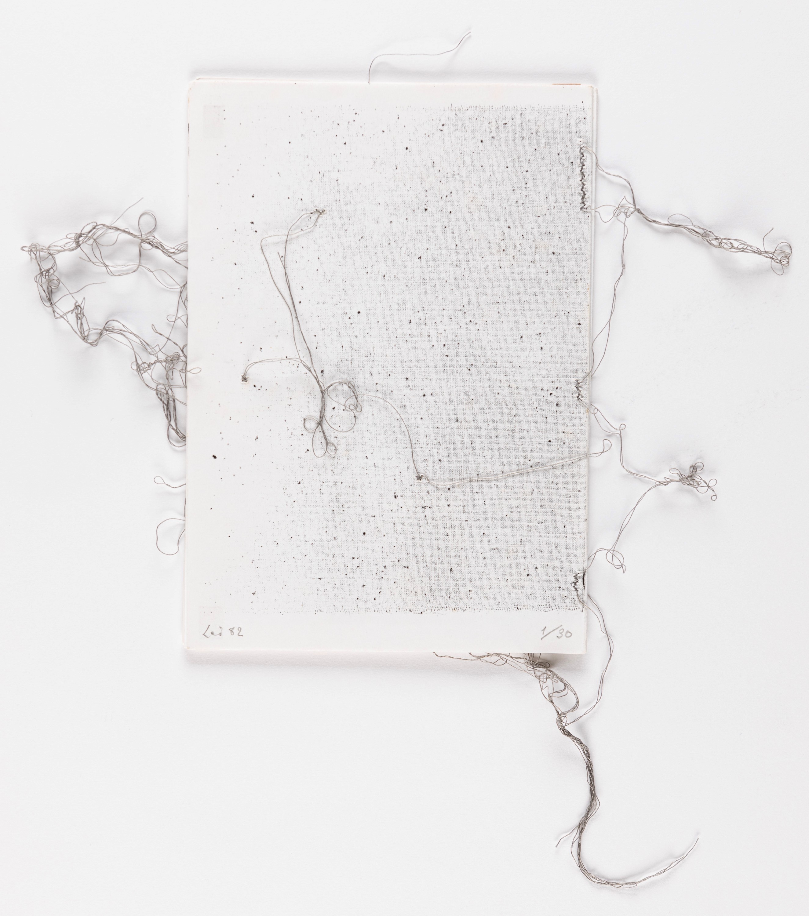Maria Lai - Senza titolo (libro ricamato, xerocopie su carta, 1982)