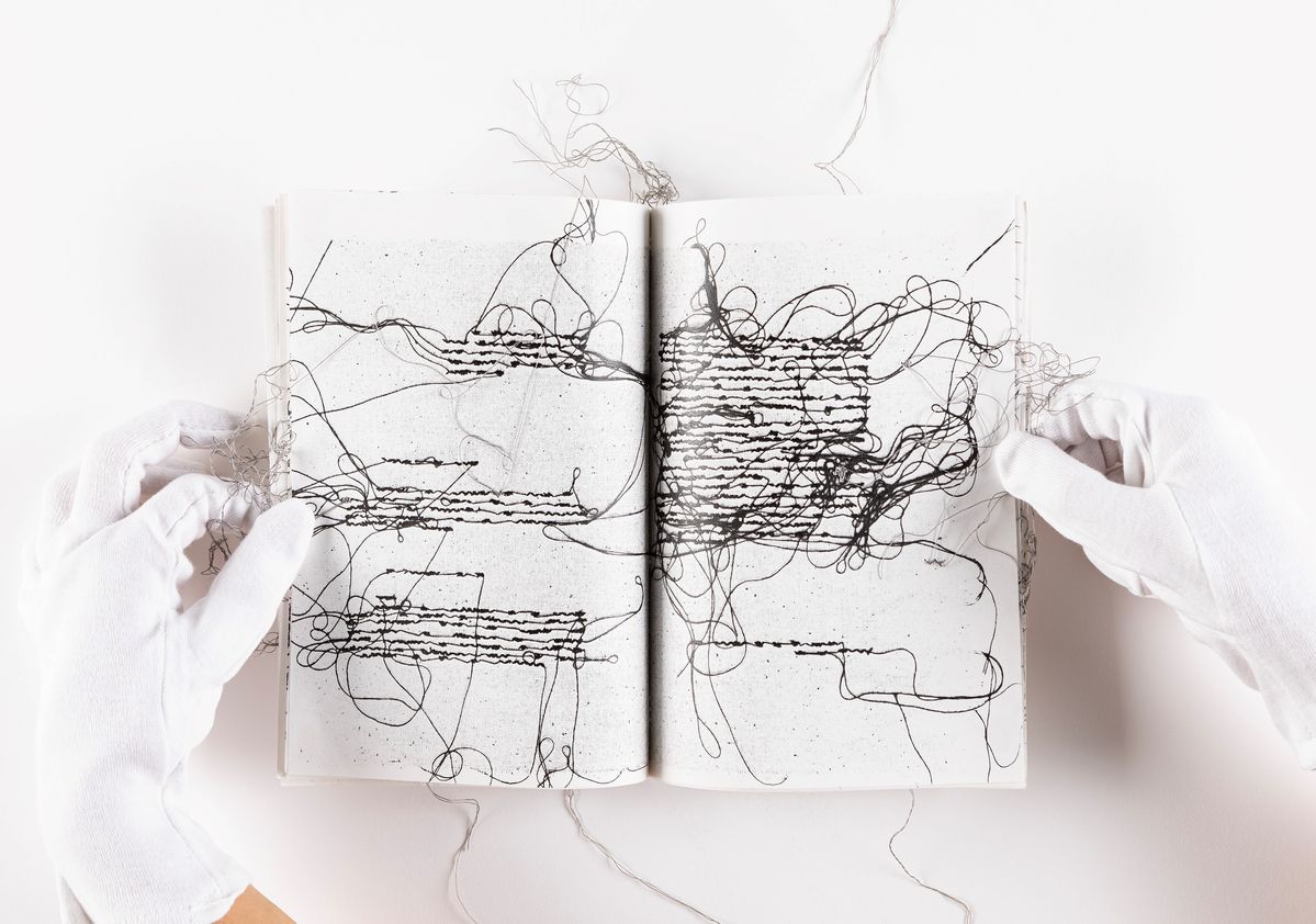 Maria Lai - Libro ricamato con xerocopie su carta, 1982