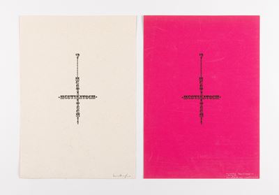 Kitsch (decorazione cavalleresca), lotto di 02 serigrafie su cartoncino