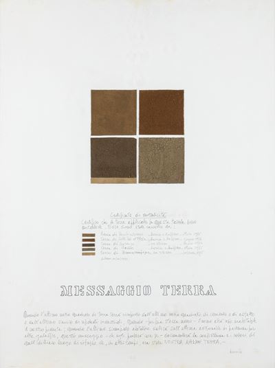 Messaggio Terra, tecnica mista e collage su tavola
