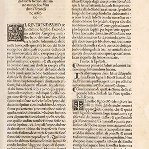 The Book of Homilies of Pope Sancto Gregorio diuerse lectioni del Sancto Euangelio: sent to Fecondino Uescouo