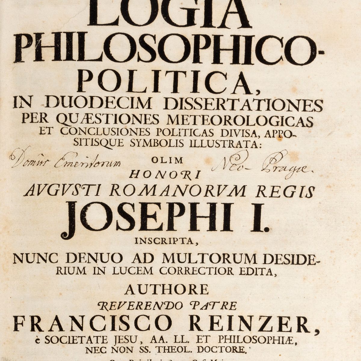 Reinzer, Franciscus - Reinzer, Meteorologia Philosophico-Politica, 1709