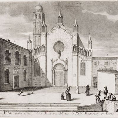 Veduta della Chiesa della Madonna dell'Orto, acquaforte e bulino