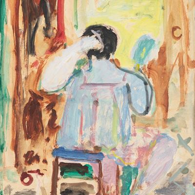 Senza titolo - tempera su carta applicata su tela