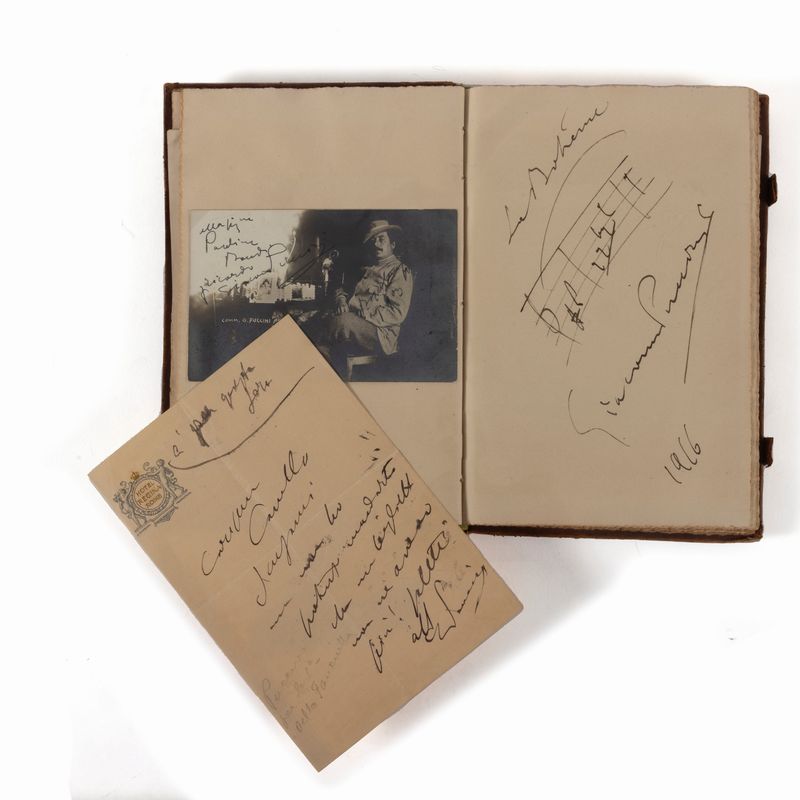 Liber Amicorum di Paolina Clelia Silvia Bondi, 1900, rilegato in pelle con autografi