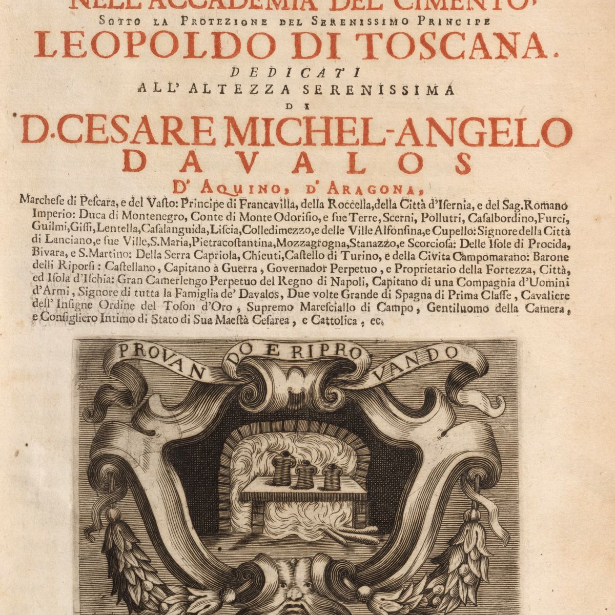 Lorenzo Magalotti - Saggi di naturali esperienze fatte nell'Accademia del Cimento, Napoli, 1714