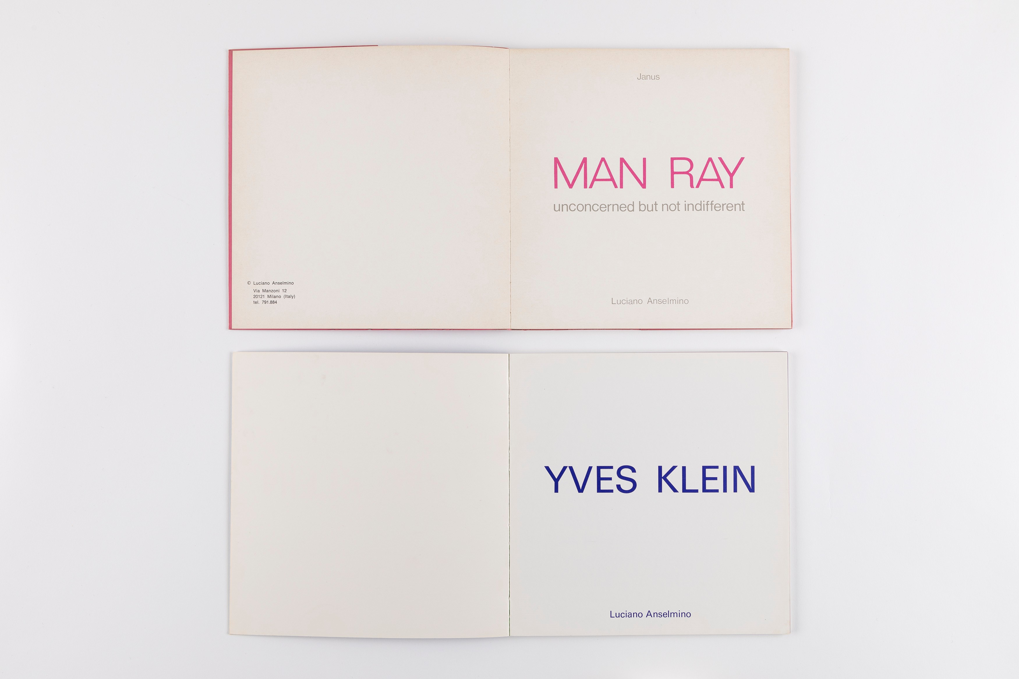Man Ray, Unconcerned but not indifferent e Yves Klein, Catalogo della mostra
