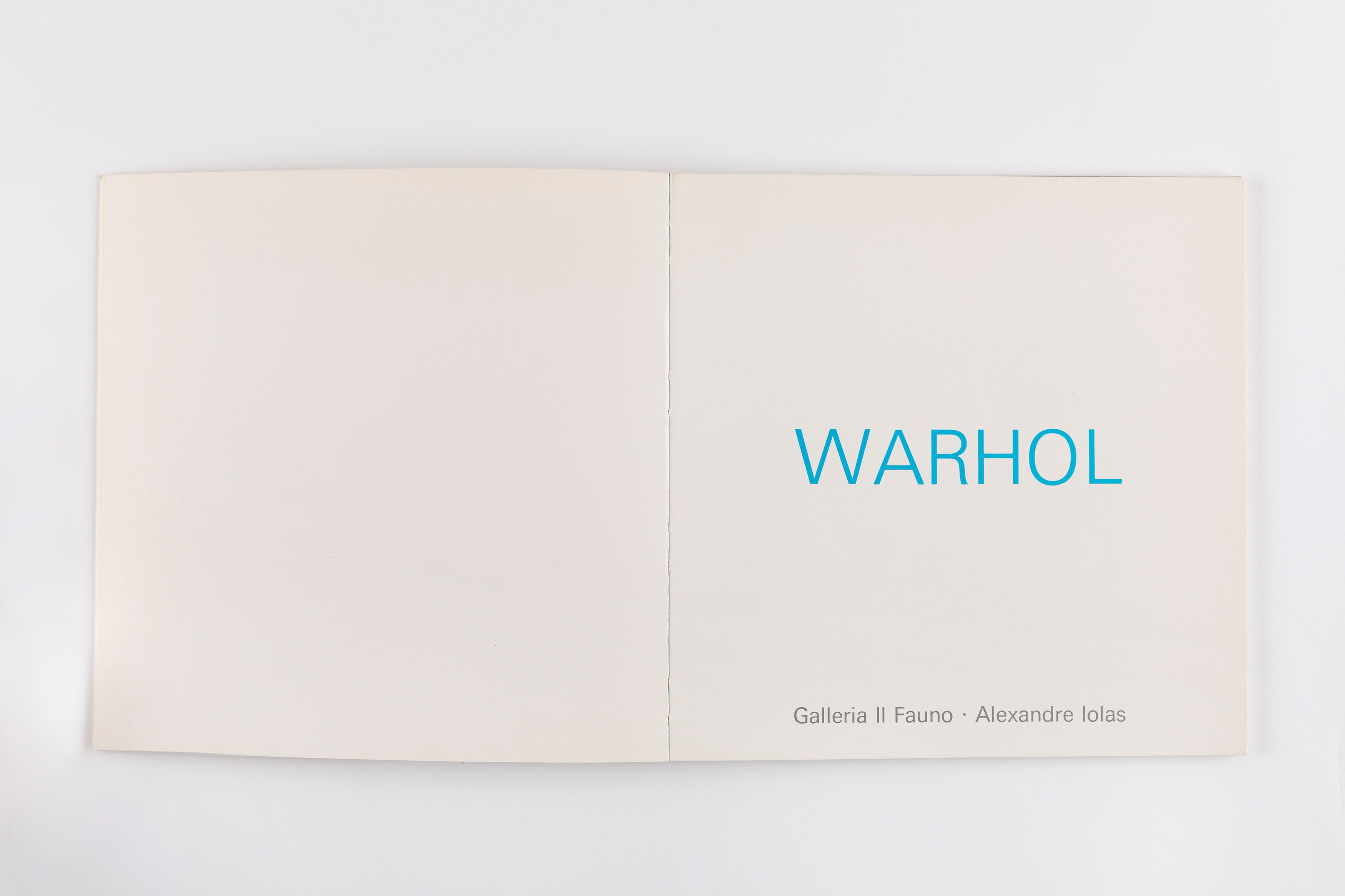 Andy Warhol (rif.) - Catalogo della mostra 'Wharol', Galleria Il Fauno