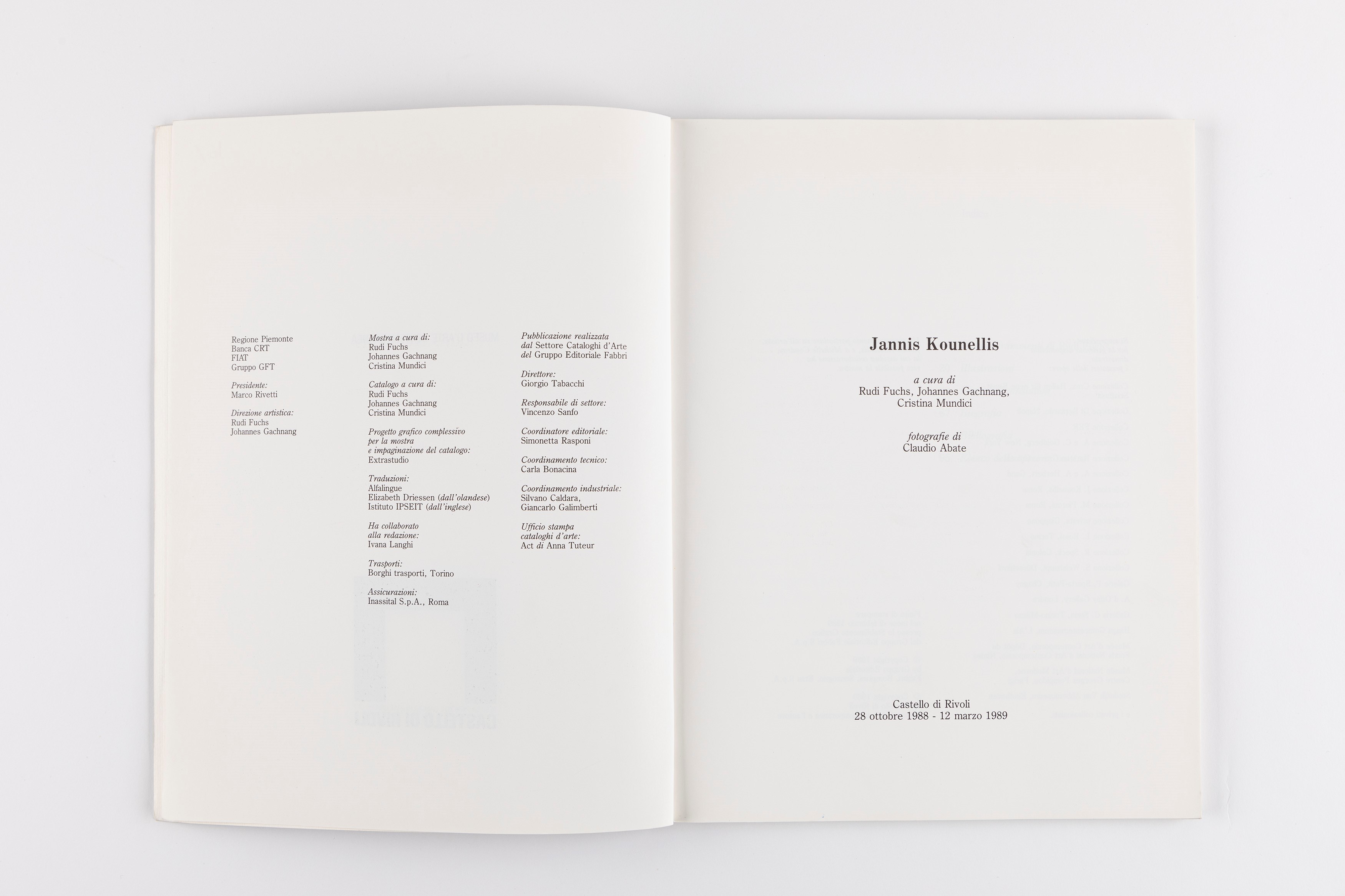 Jannis Kounellis (rif.) - Catalogo della mostra al Castello di Rivoli