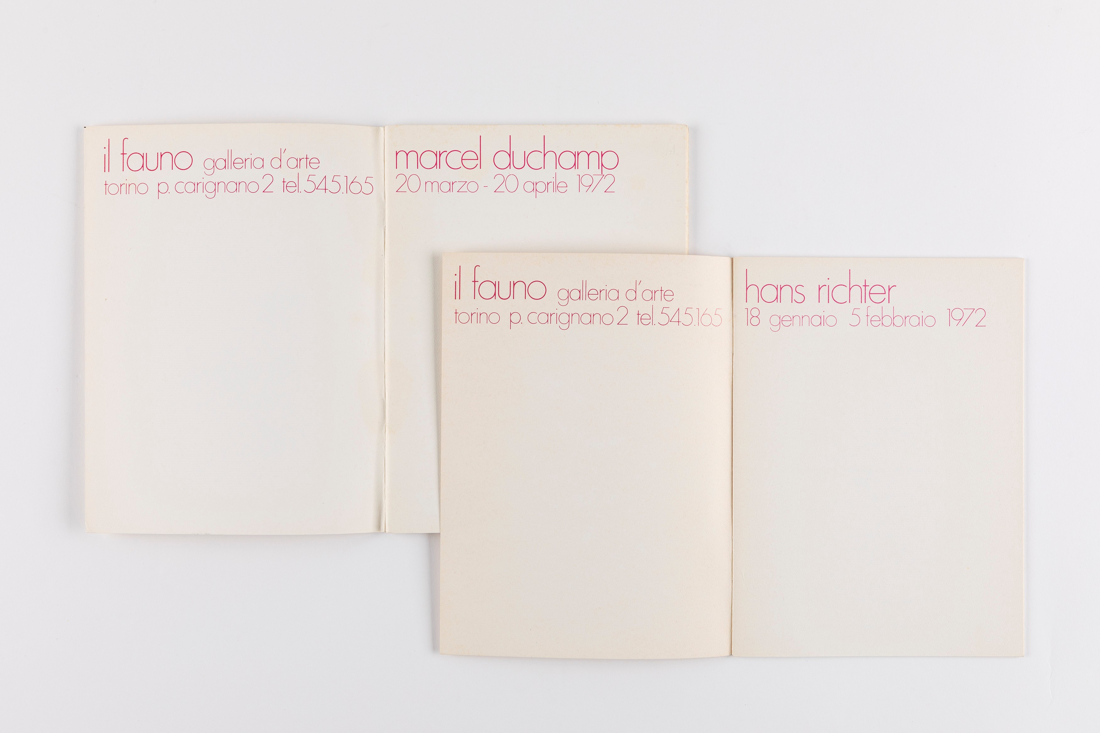 Marcel Duchamp (rif.), Hans Richter (rif.) - Cataloghi delle mostre presso Galleria Il Fauno