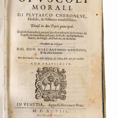 Opuscoli morali; Prima edizione tradotta da Marcantonio Gandino