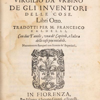 De gli inventori de le cose. Prima edizione del 1587