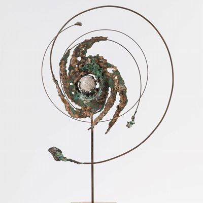 Galassia - scultura in bronzo e cristallo di rocca