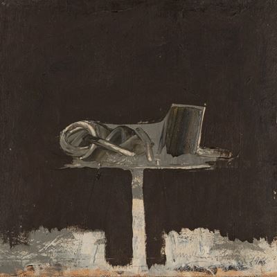 Senza titolo (1966), tempera su cartoncino applicato su tela
