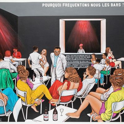 Pourquoi frequentons nous les bars?, acrilico su tela