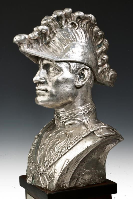 Busto in argento di Mussolini XX Sec., Militaria: Armi, Uniformi e  Decorazioni