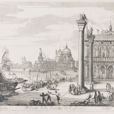 Veduta della piazzetta di San Marco, acquaforte e bulino