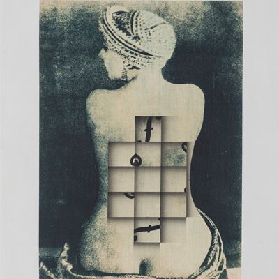 Variazioni su una foto di Man Ray, riporto fotografico su tela