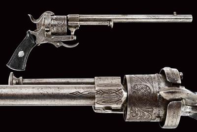 Belgio, Revolver a spillo con canna lunga, calibro 5 mm, circa 1870