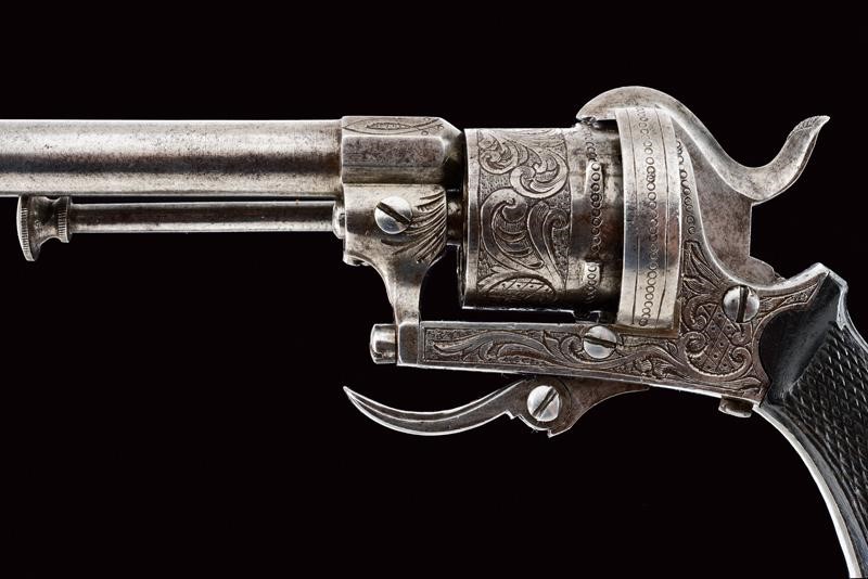 Belgio, Revolver a spillo con canna lunga, calibro 5 mm, circa 1870