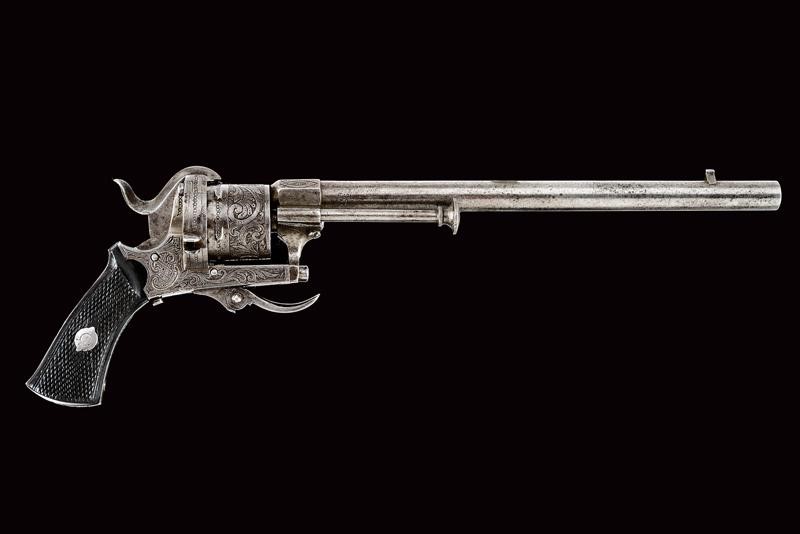Belgio, Revolver a spillo con canna lunga, calibro 5 mm, circa 1870