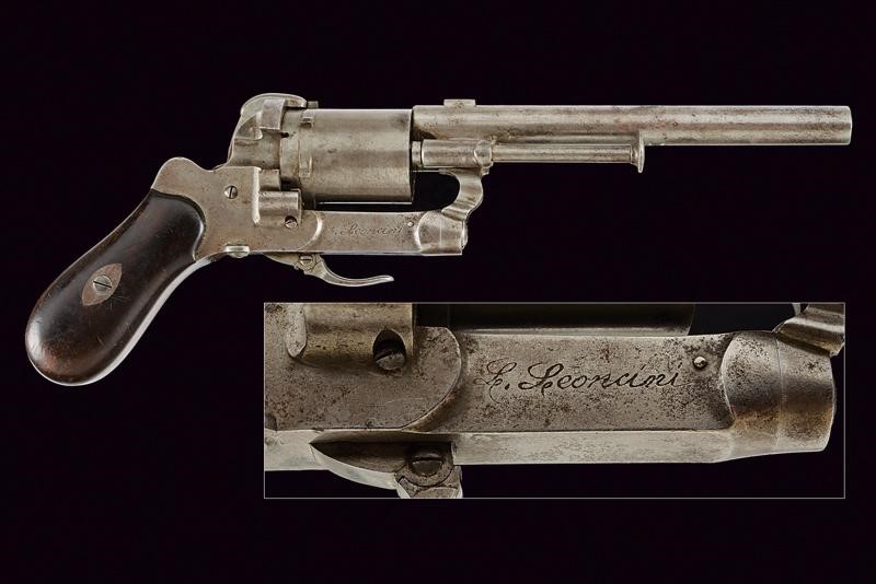 A pin-fire revolver with rare signature of Leoncini 1879 | Rare and ...